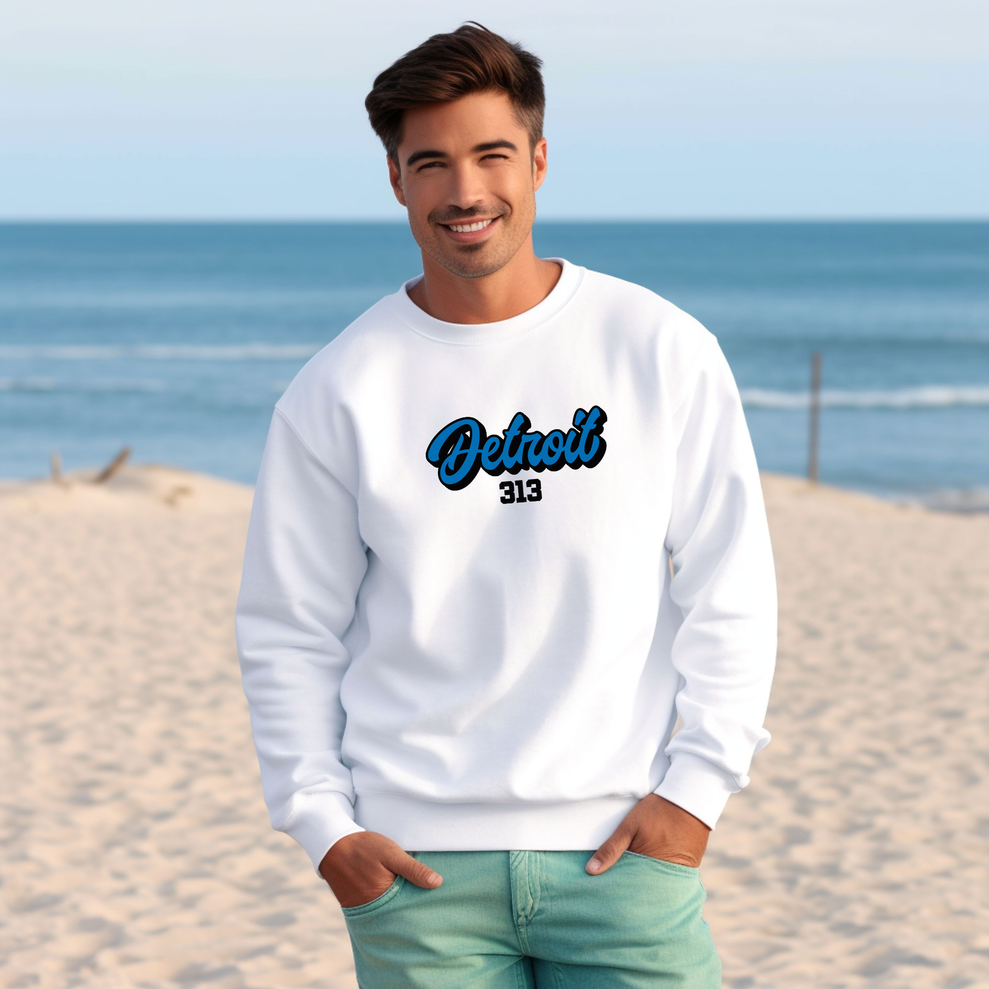 "313 Football" Men's Classic Crew Sweatshirt