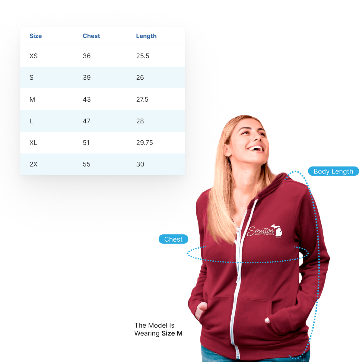 "Michigan In Bloom" Basic Full Zip Unisex Hoodie