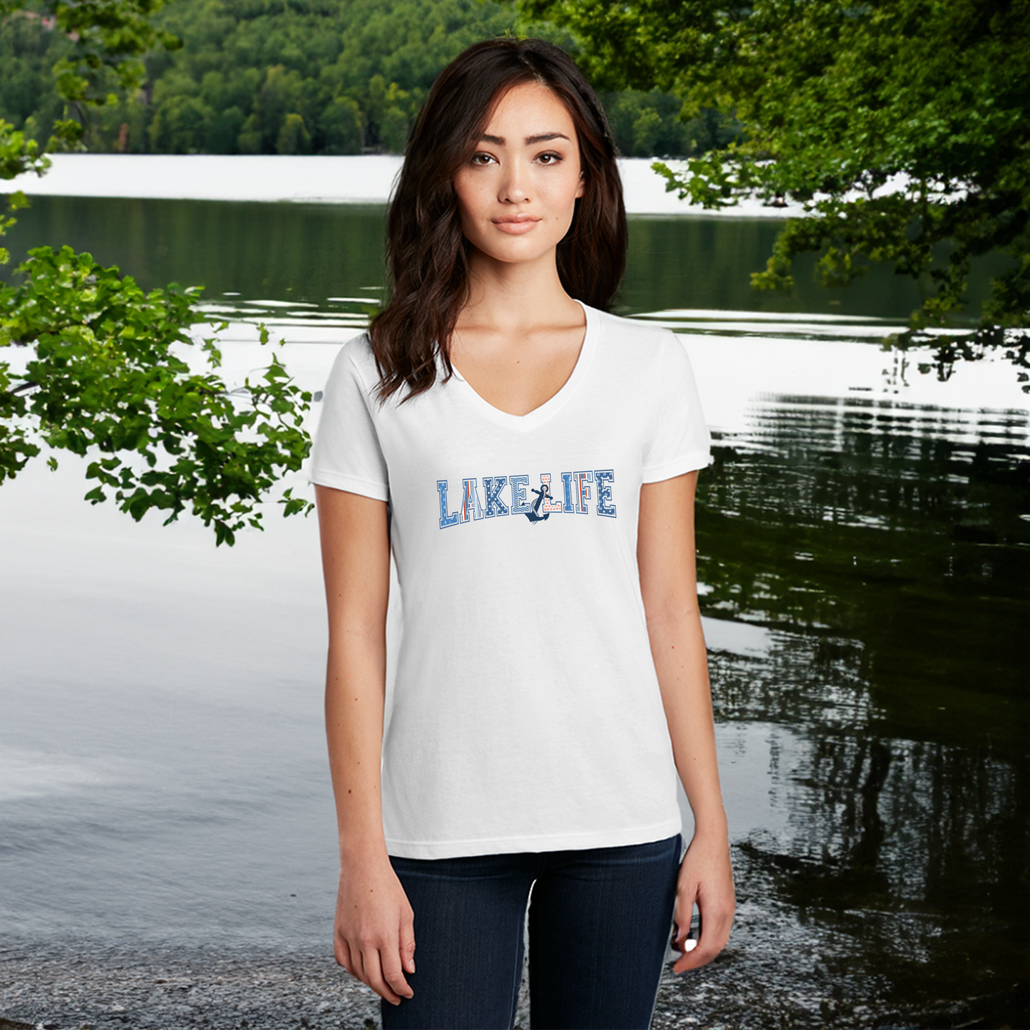 "American Lake Life" Women's V-Neck
