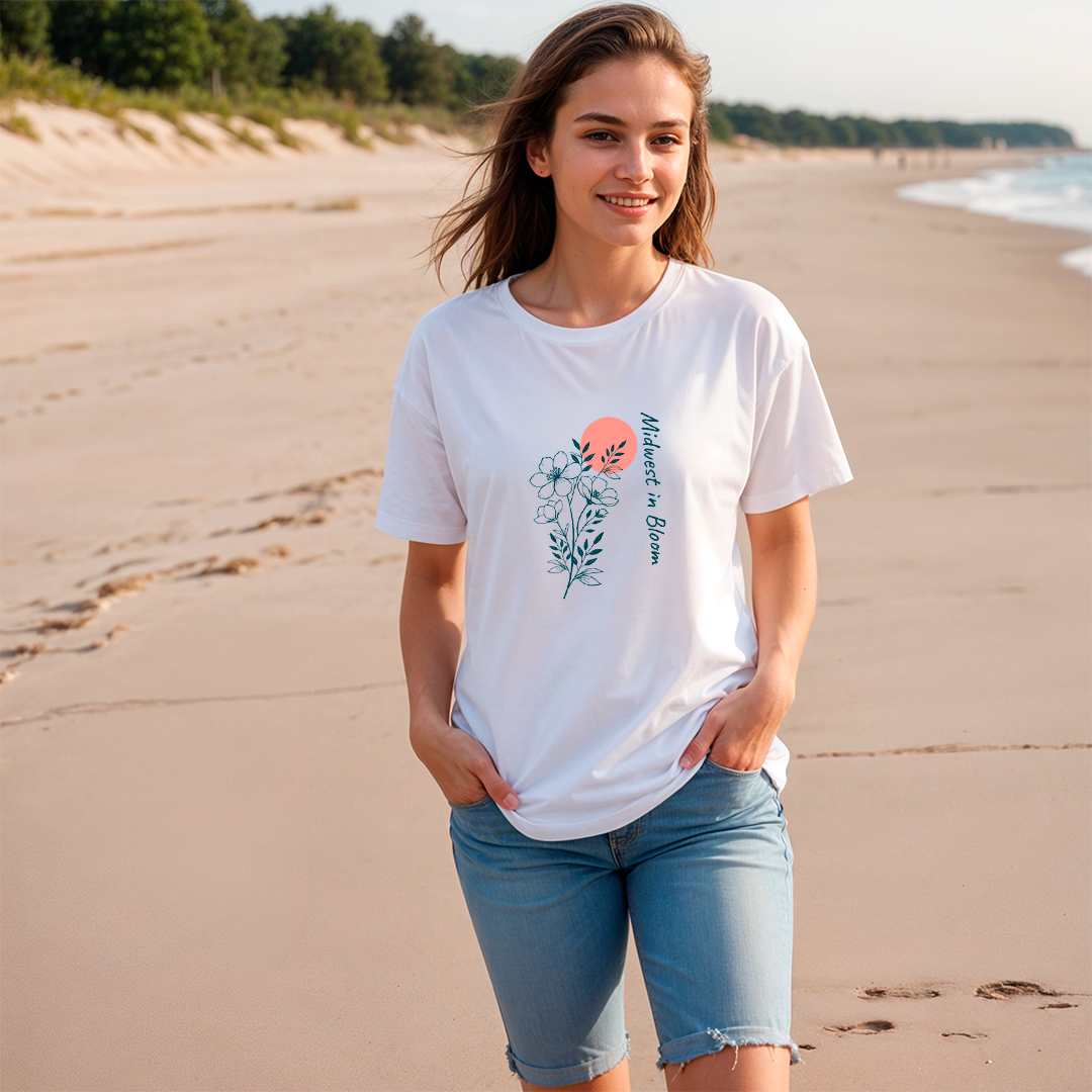 "Midwest In Bloom" Relaxed Fit Crew Unisex T-Shirt