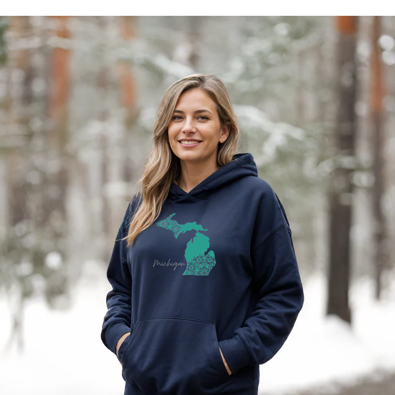"Paisley Michigan" Relaxed Fit Classic Unisex Hoodie