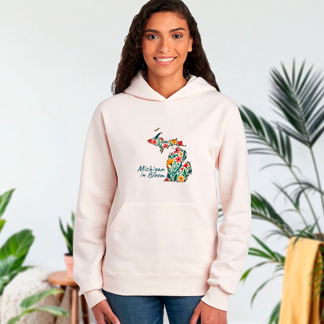 "Michigan In Bloom" Relaxed Fit Classic Unisex Hoodie