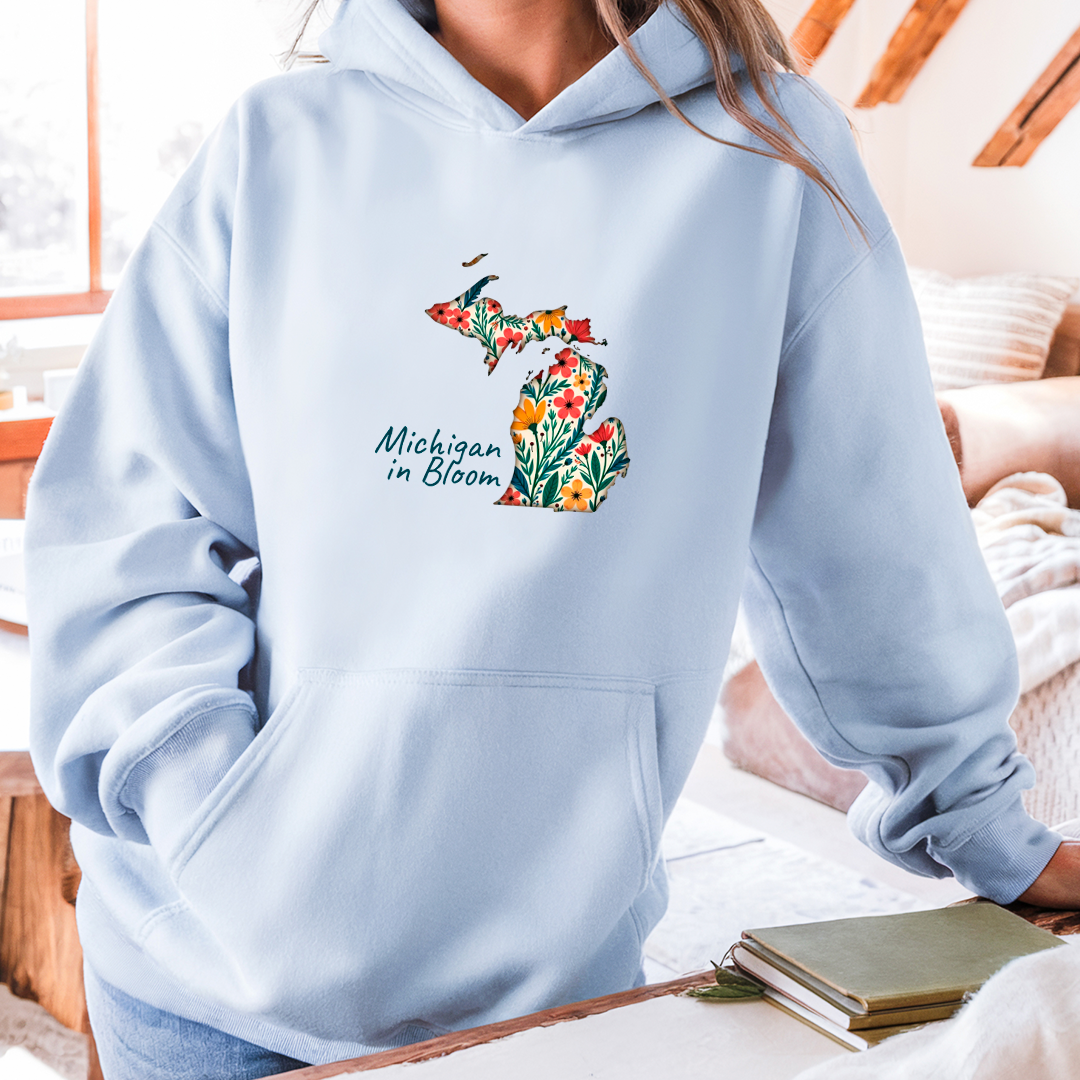 "Michigan In Bloom" Relaxed Fit Classic Unisex Hoodie