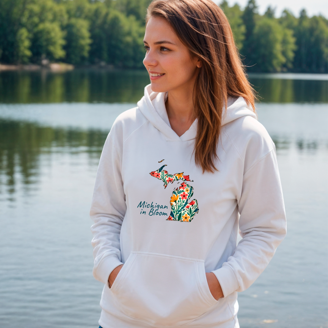 "Michigan In Bloom" Relaxed Fit Classic Unisex Hoodie