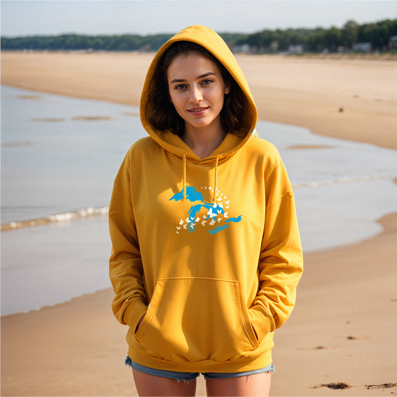"Great Lakes Butterfly" Relaxed Fit Classic Unisex Hoodie