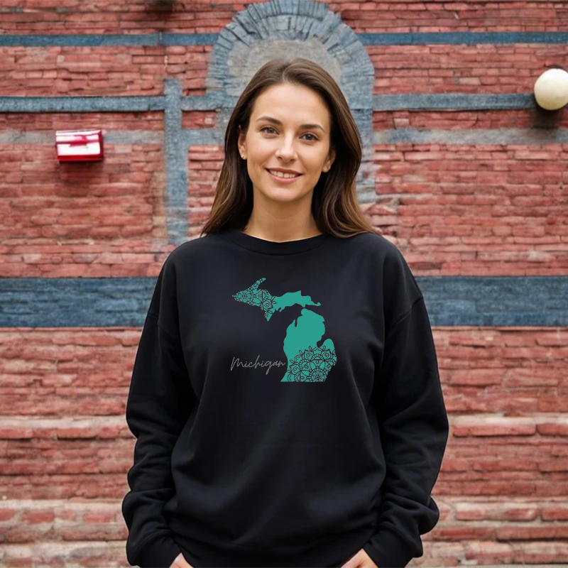 "Paisley Michigan" Relaxed Fit Classic Crew Unisex Sweatshirt