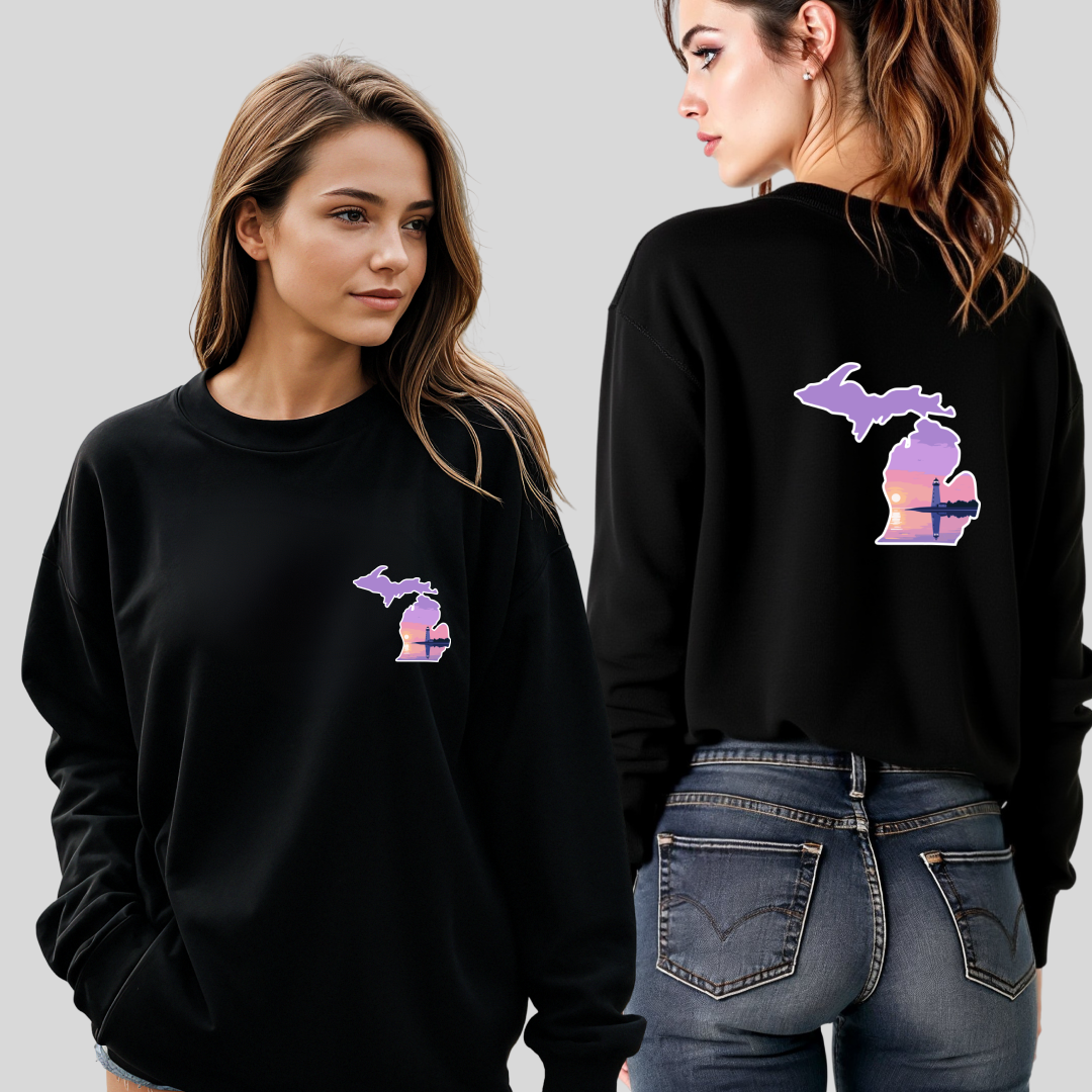 "Michigan Beacon" Relaxed Fit Classic Crew Unisex Sweatshirt
