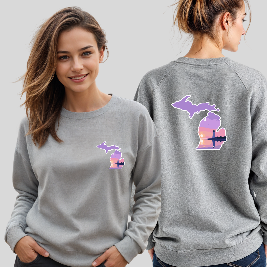 "Michigan Beacon" Relaxed Fit Classic Crew Unisex Sweatshirt