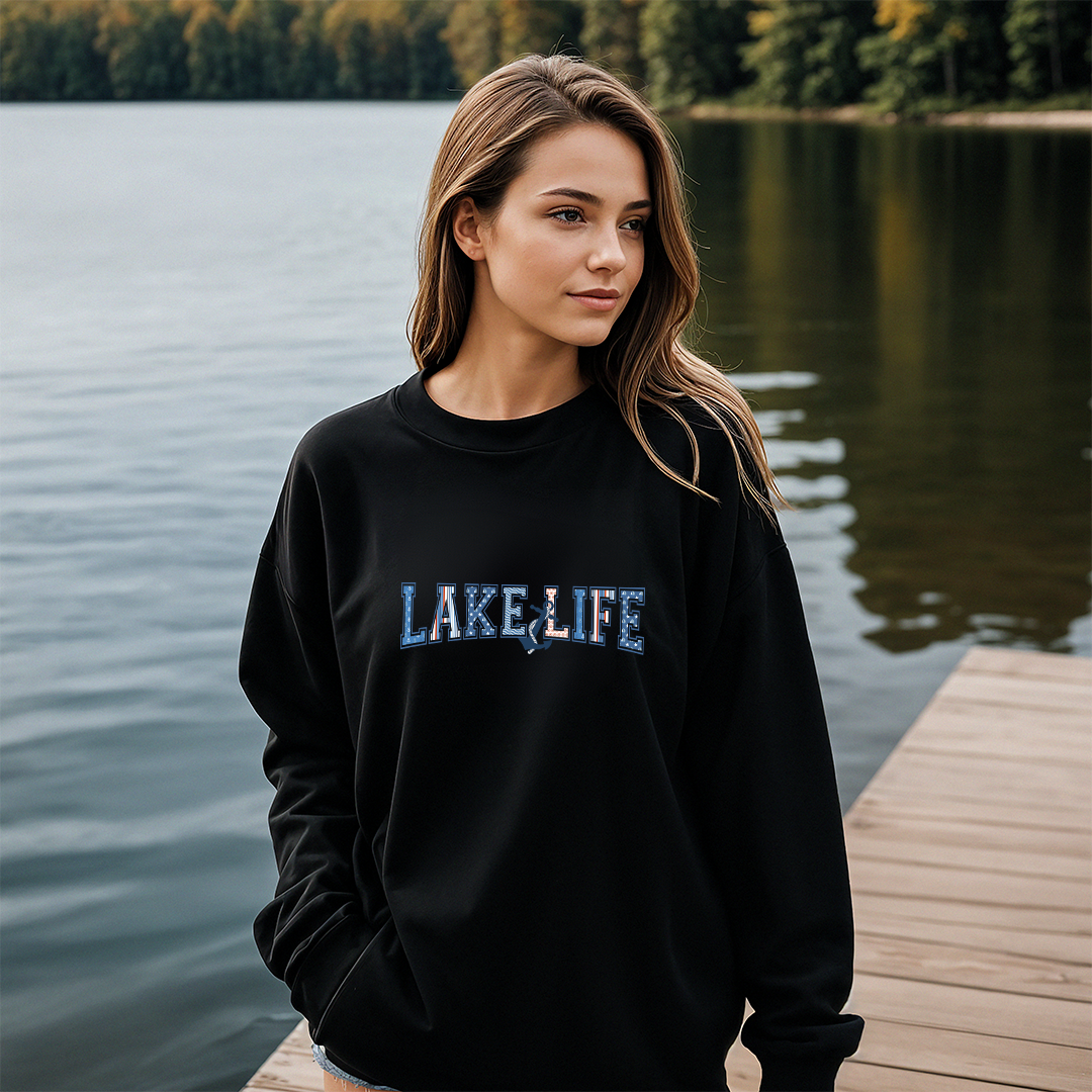 "American Lake Life" Relaxed Fit Bright Classic Crew Unisex Sweatshirt