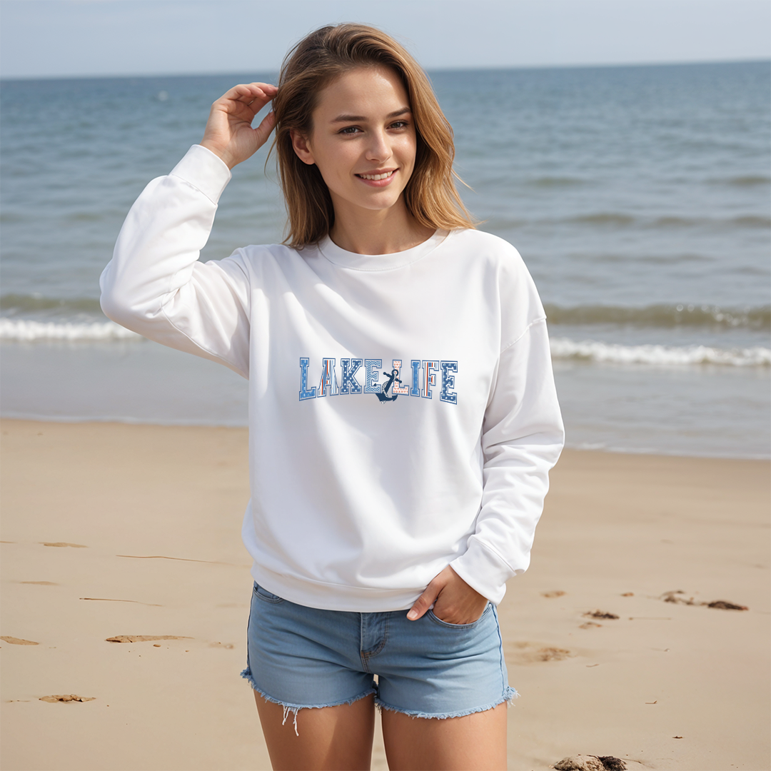 "American Lake Life" Relaxed Fit Bright Classic Crew Unisex Sweatshirt