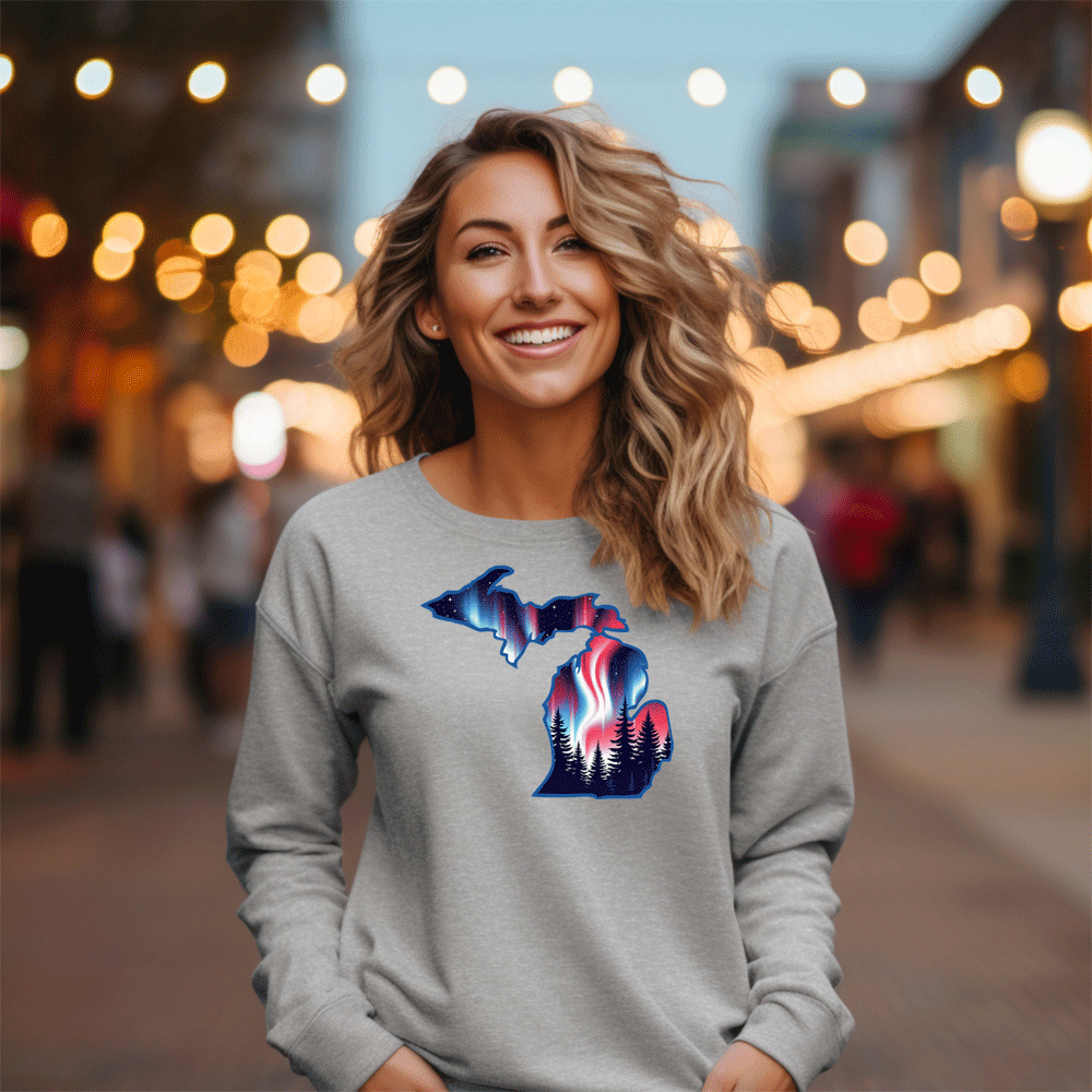 "4th of July Northern Lights" Relaxed Fit Classic Crew Unisex Sweatshirt