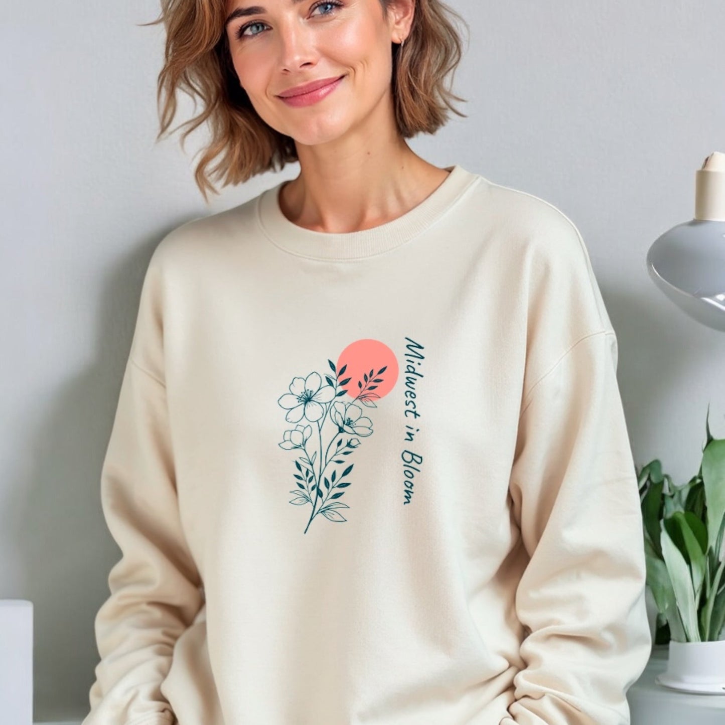 "Midwest In Bloom" Relaxed Fit Classic Crew Unisex Sweatshirt