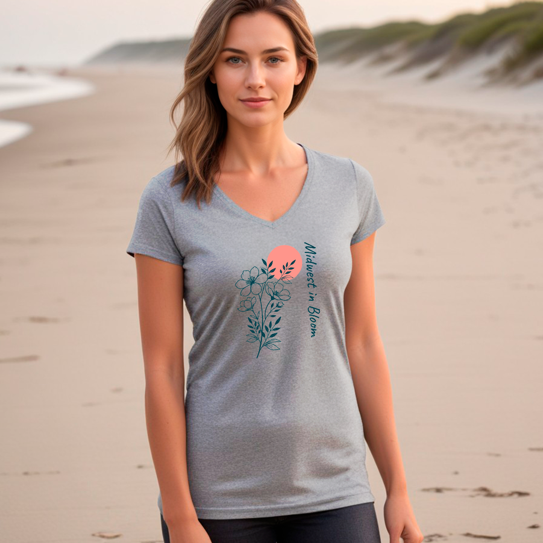 "Midwest In Bloom" Women's V-Neck