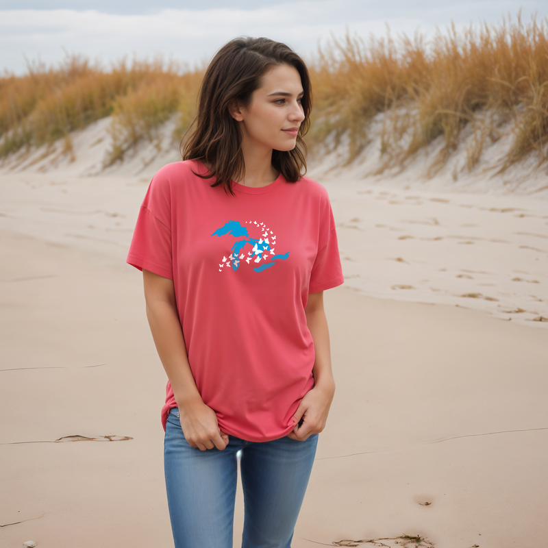 "Great Lakes Butterfly" Relaxed Fit Crew Unisex T-Shirt