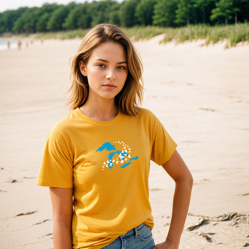 "Great Lakes Butterfly" Relaxed Fit Crew Unisex T-Shirt