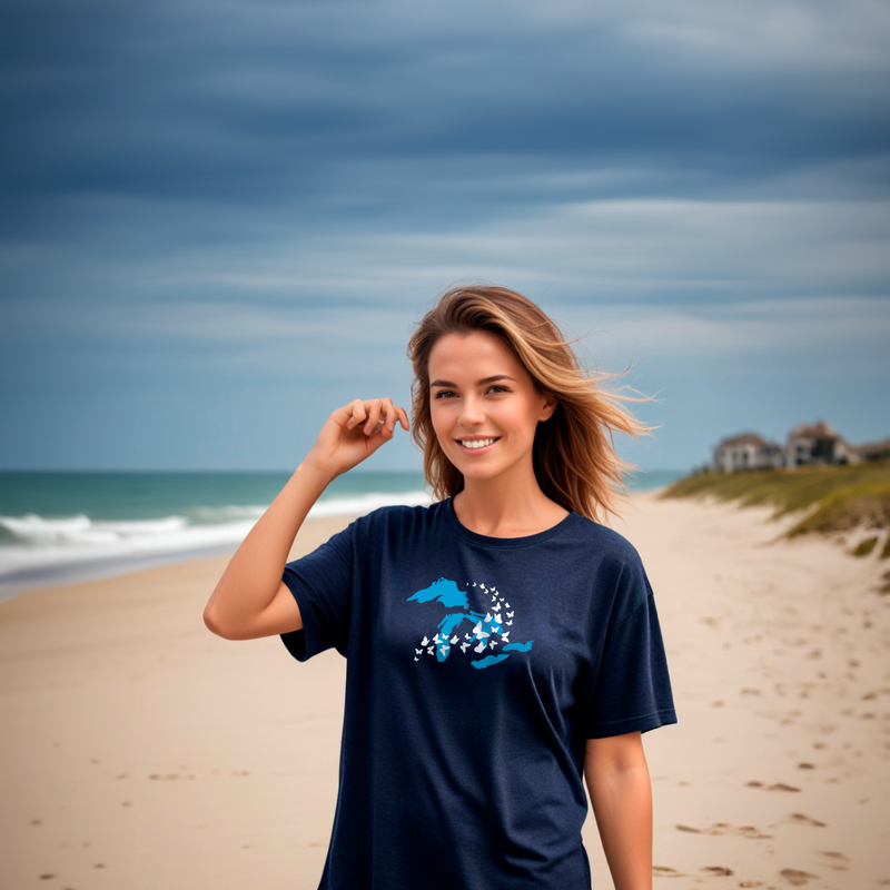 "Great Lakes Butterfly" Relaxed Fit Crew Unisex T-Shirt