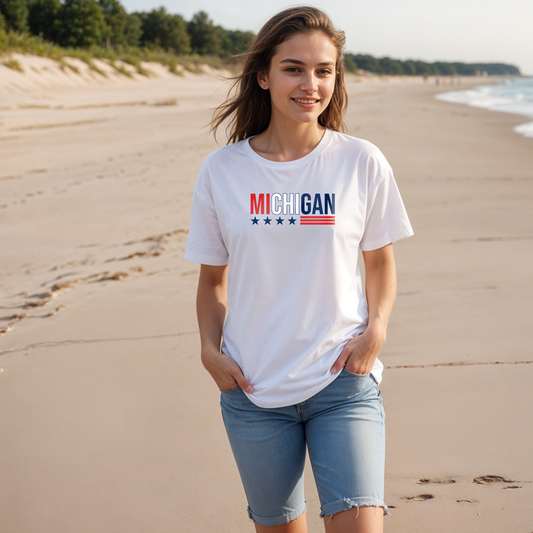 "Stars & Stripes" Relaxed Fit Crew Unisex T-Shirt