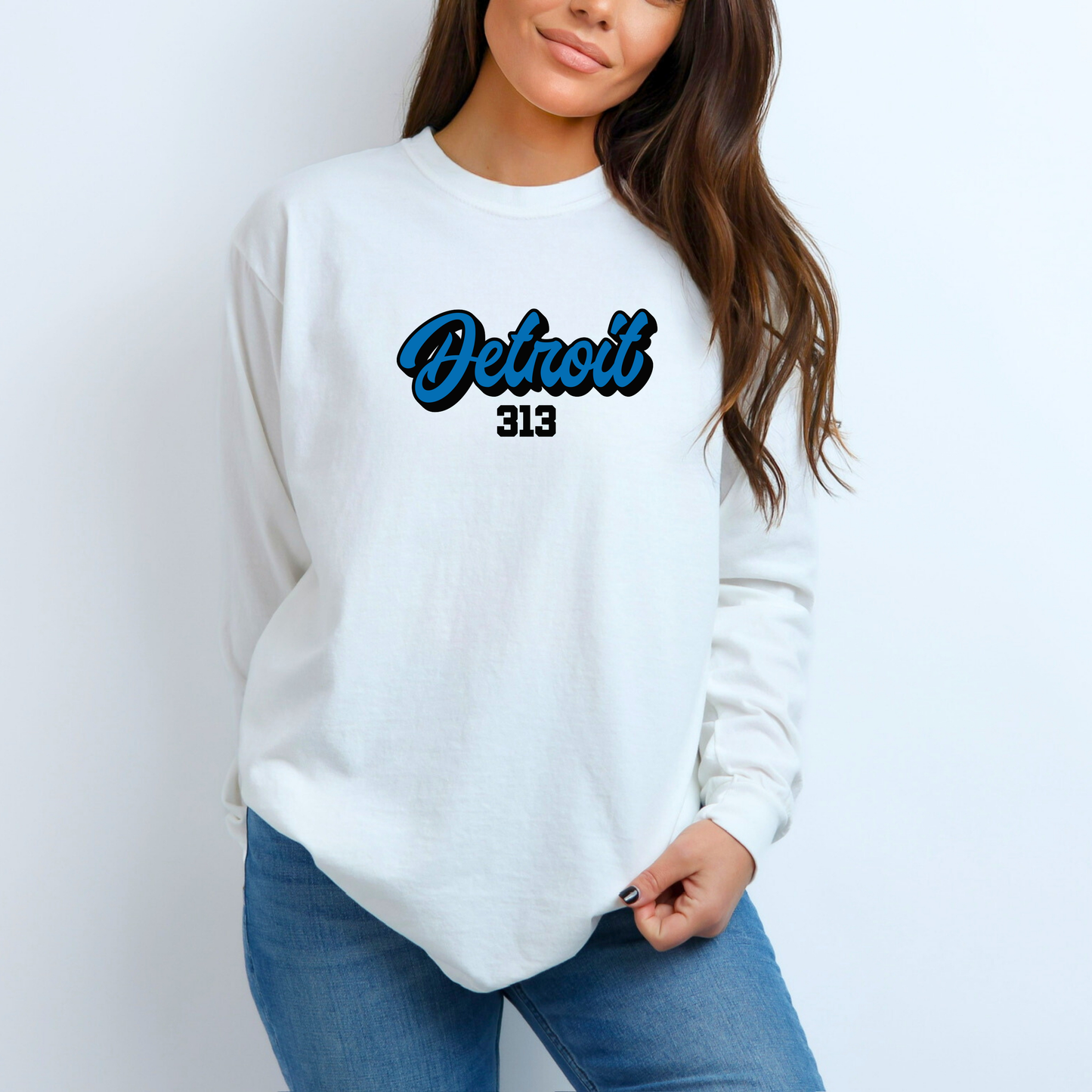 "313 Football" Relaxed Fit Long Sleeve Unisex T-Shirt
