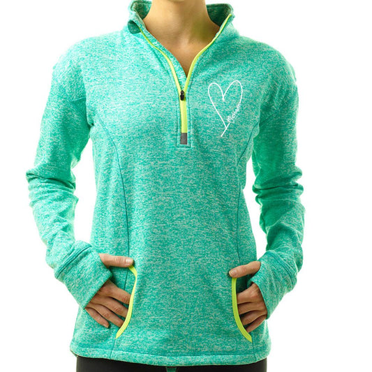 "Little Love" Women's 2 Tone Fashion 1/4 Zip Sweatshirt