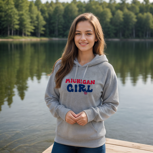 "Michigan Girl Peace" Relaxed Fit Classic Unisex Hoodie