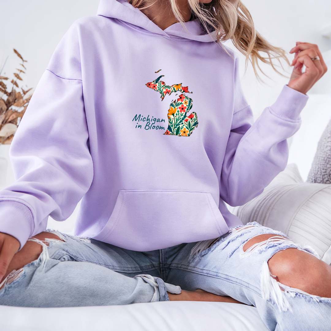 "Michigan In Bloom" Relaxed Fit Classic Unisex Hoodie