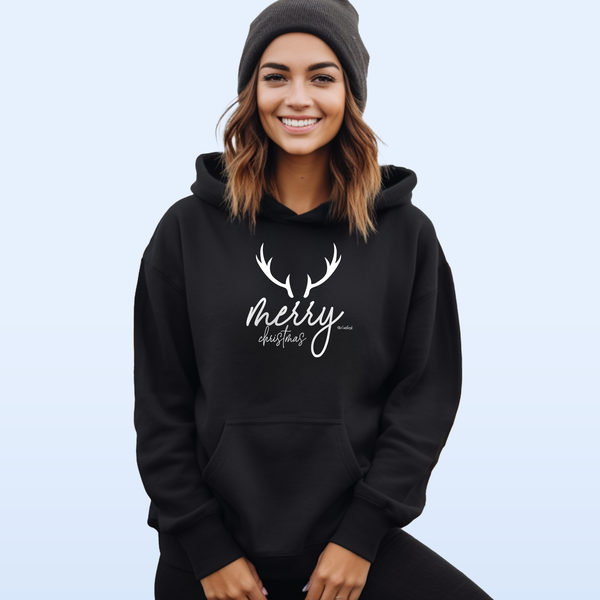 "Merry Christmas Deer" Relaxed Fit Classic Unisex Hoodie