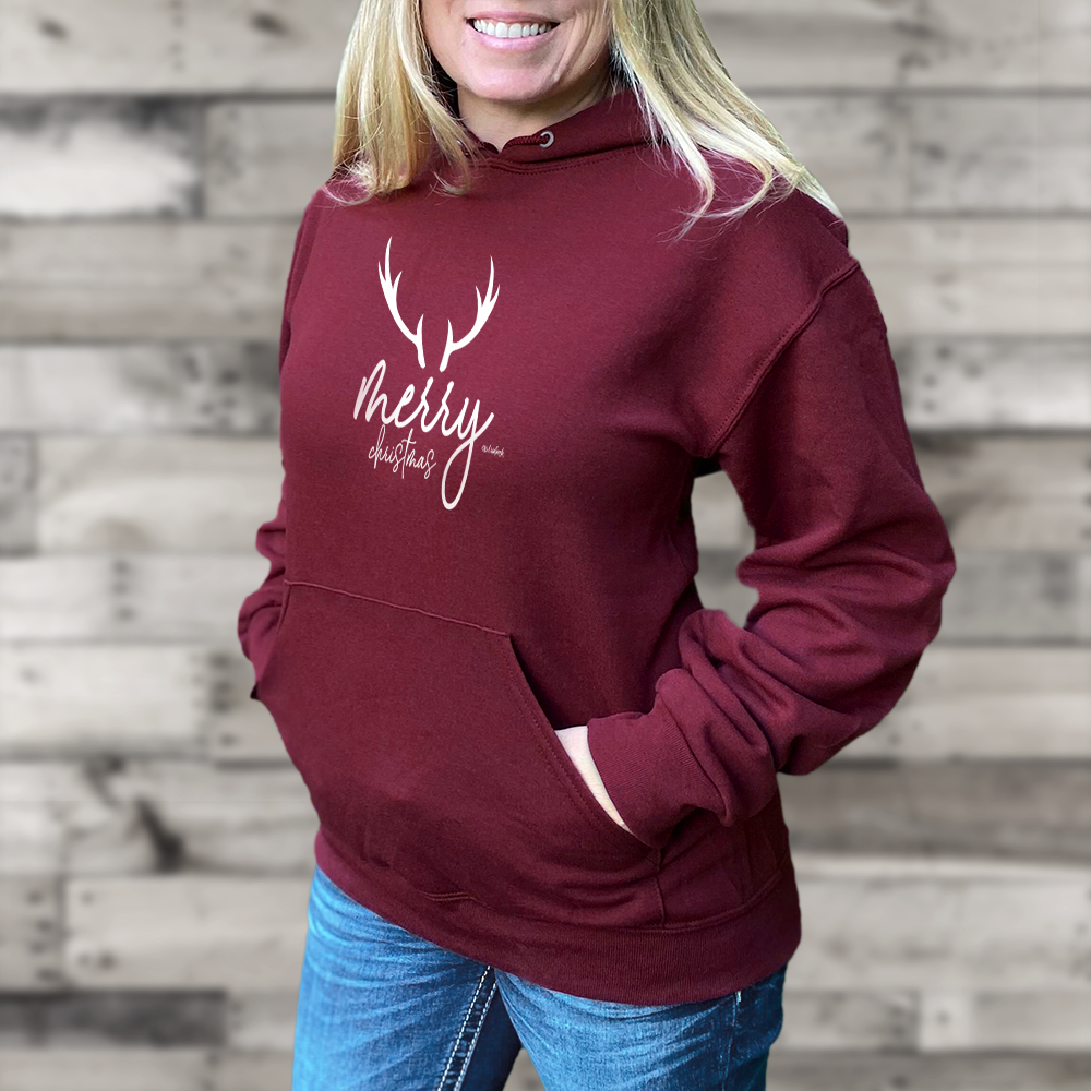 "Merry Christmas Deer" Relaxed Fit Classic Unisex Hoodie