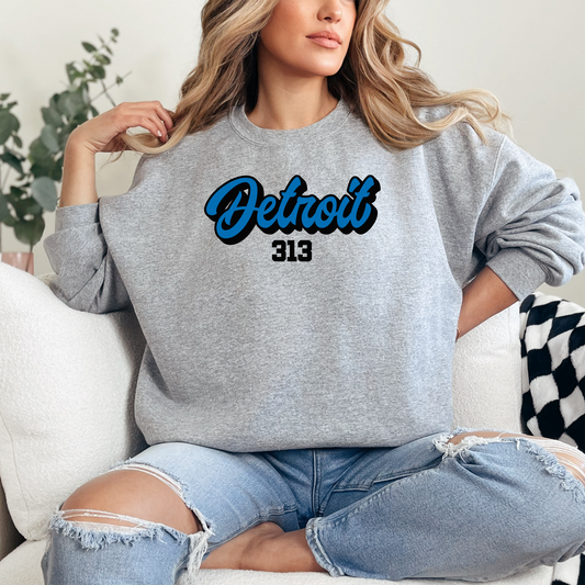 "313 Football" Relaxed Fit Classic Crew Unisex Sweatshirt