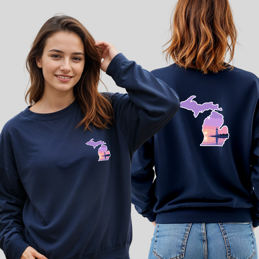"Michigan Beacon" Relaxed Fit Classic Crew Unisex Sweatshirt