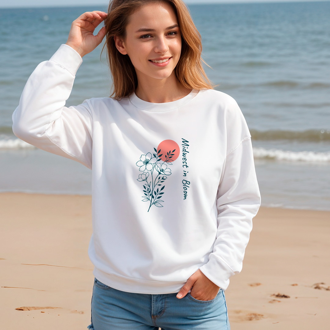 "Midwest In Bloom" Relaxed Fit Classic Crew Unisex Sweatshirt