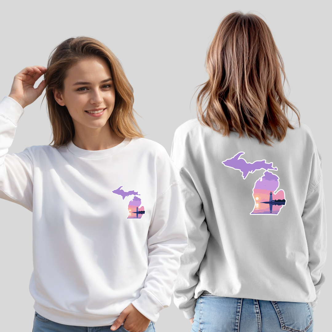 "Michigan Beacon" Relaxed Fit Classic Crew Unisex Sweatshirt