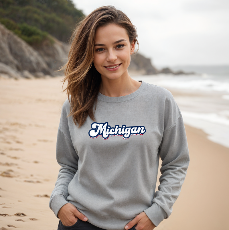 "Forever Michigan" Relaxed Fit Classic Crew Unisex Sweatshirt