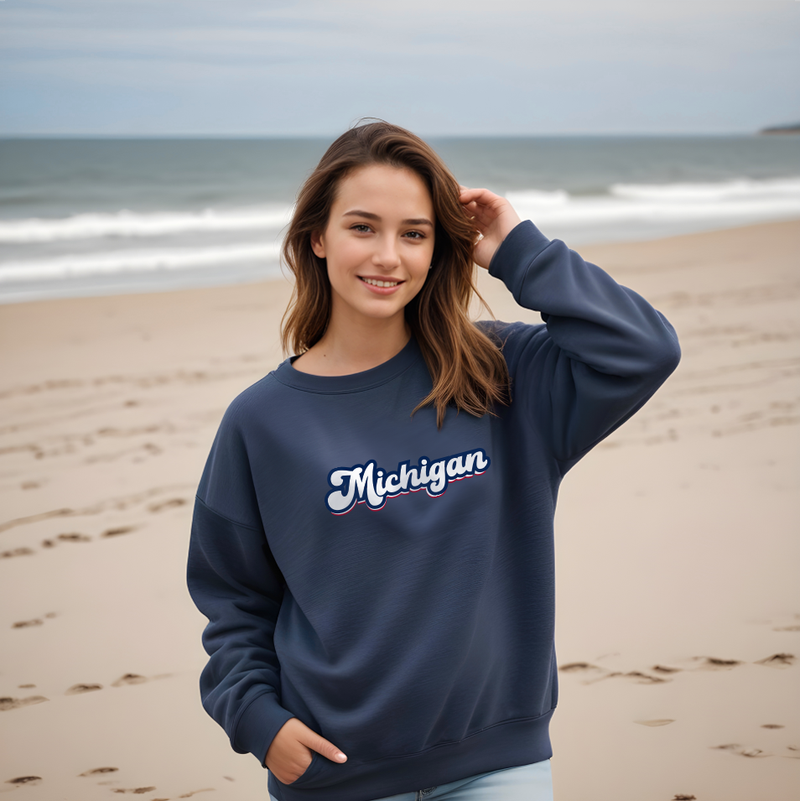 "Forever Michigan" Relaxed Fit Classic Crew Unisex Sweatshirt