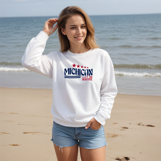 "Michigan The Beautiful" Relaxed Fit Classic Crew Unisex Sweatshirt