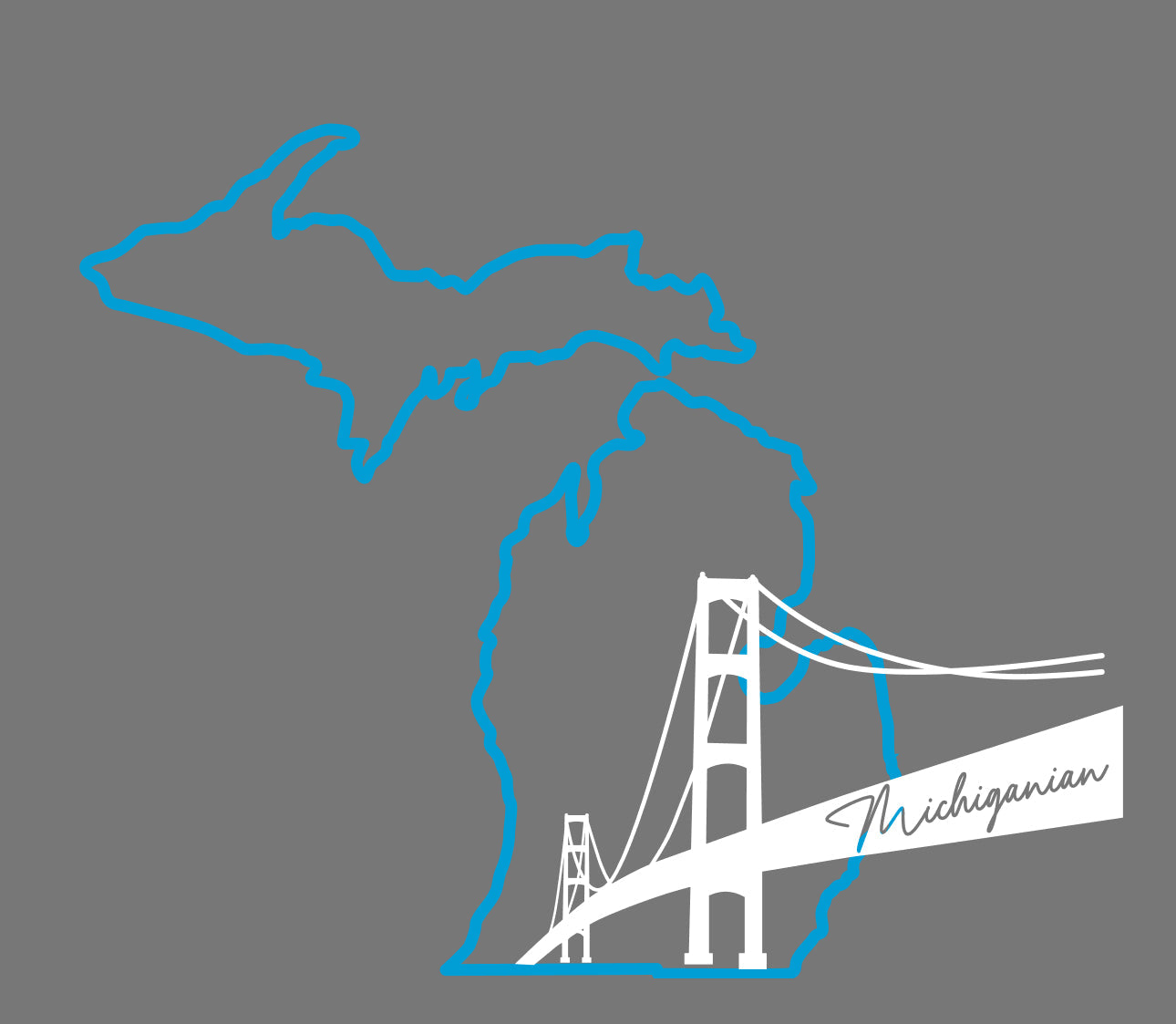 "NEW Michiganian Bridge" Relaxed Fit Crew Unisex T-Shirt
