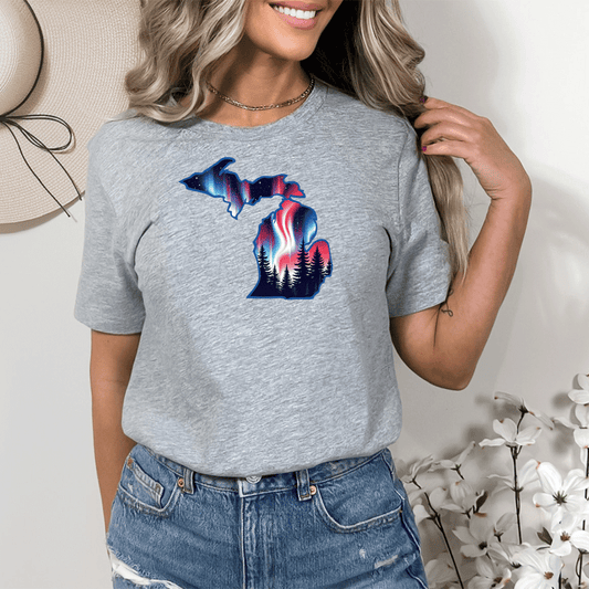 "4th of July Northern Lights" Relaxed Fit Crew Unisex T-Shirt