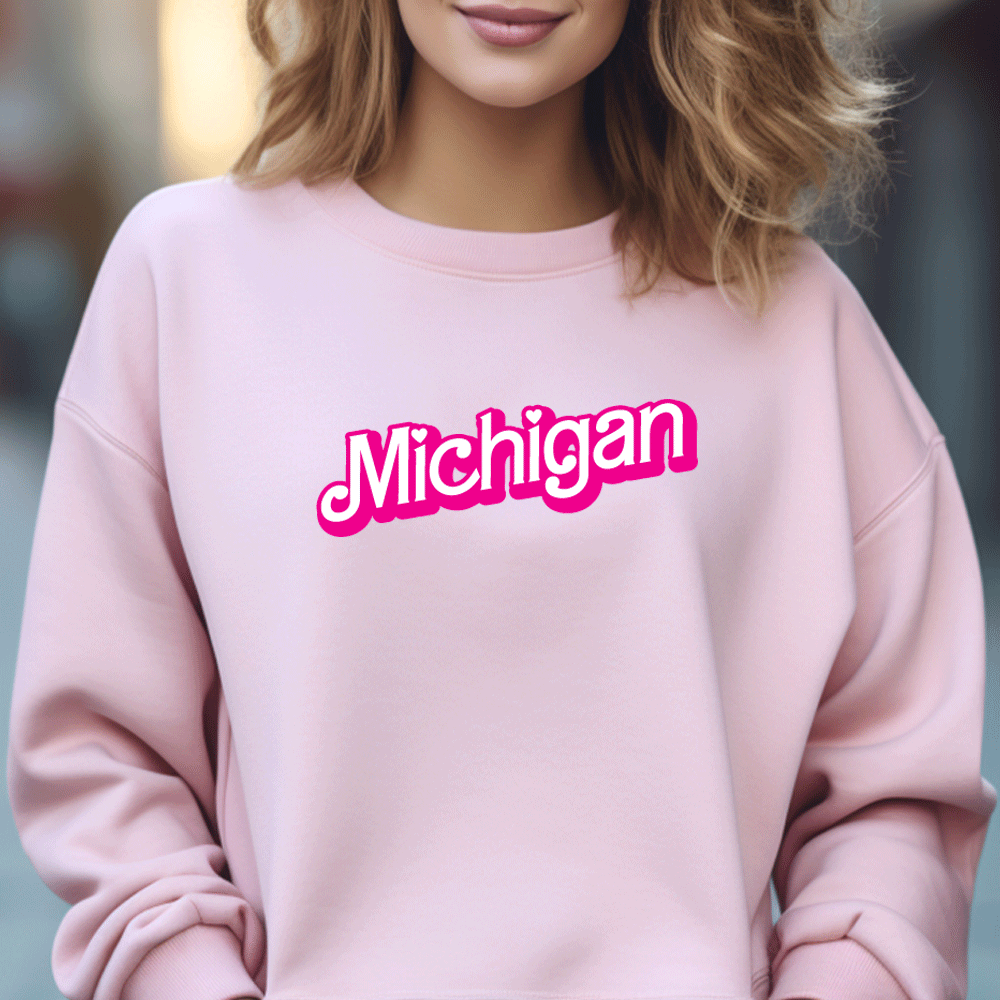 "Michigan Barbie" Relaxed Fit Classic Crew Unisex Sweatshirt