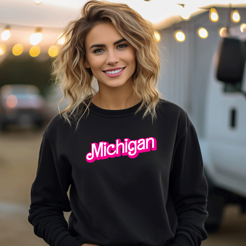 "Michigan Barbie" Relaxed Fit Classic Crew Unisex Sweatshirt