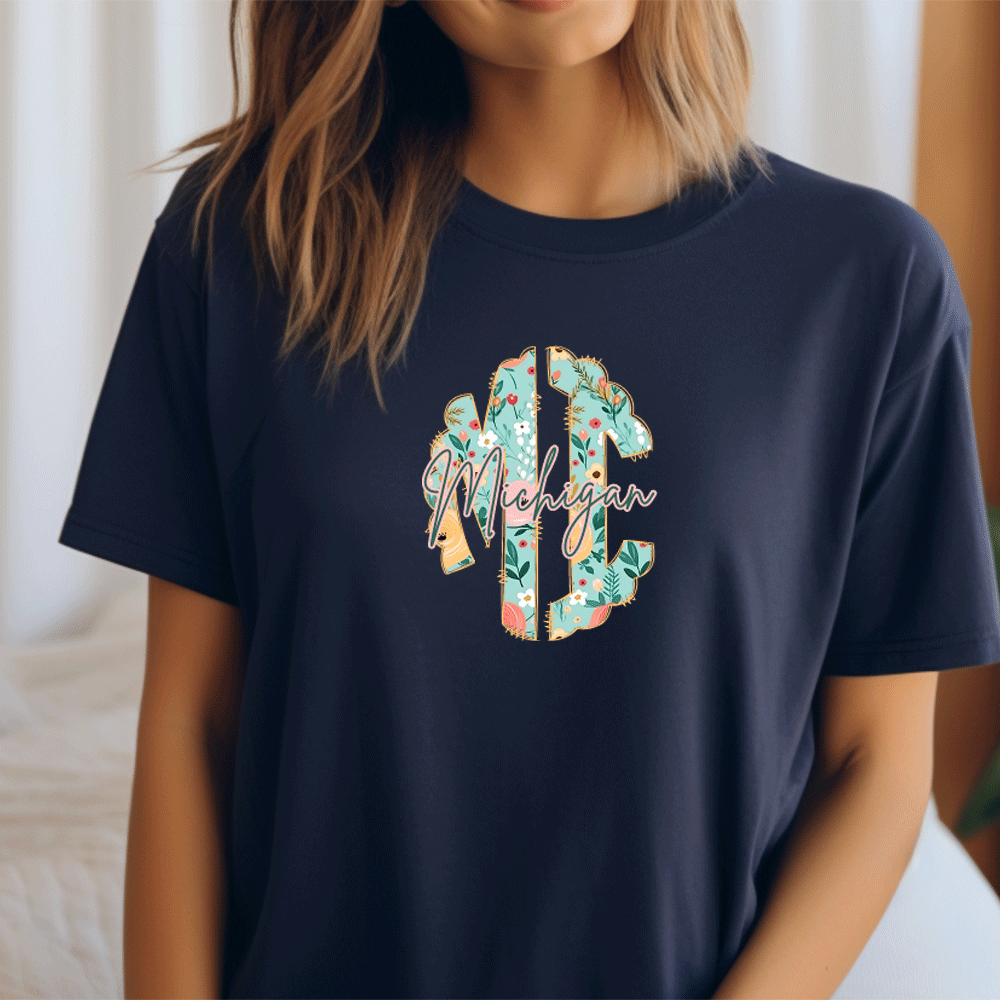 "Michigan Monogram" Relaxed Fit Crew Unisex T-Shirt