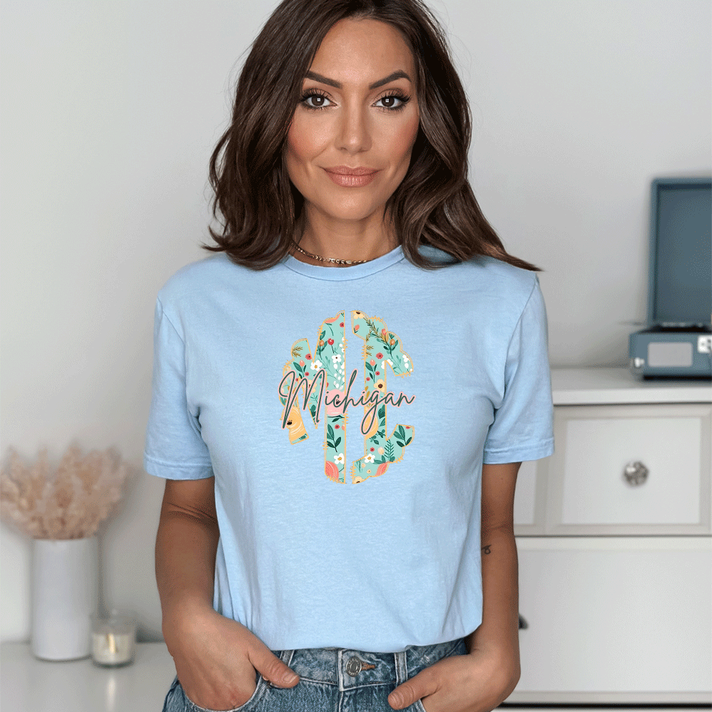 "Michigan Monogram" Relaxed Fit Crew Unisex T-Shirt