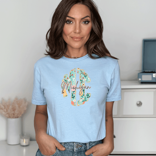 "Michigan Monogram" Relaxed Fit Crew Unisex T-Shirt