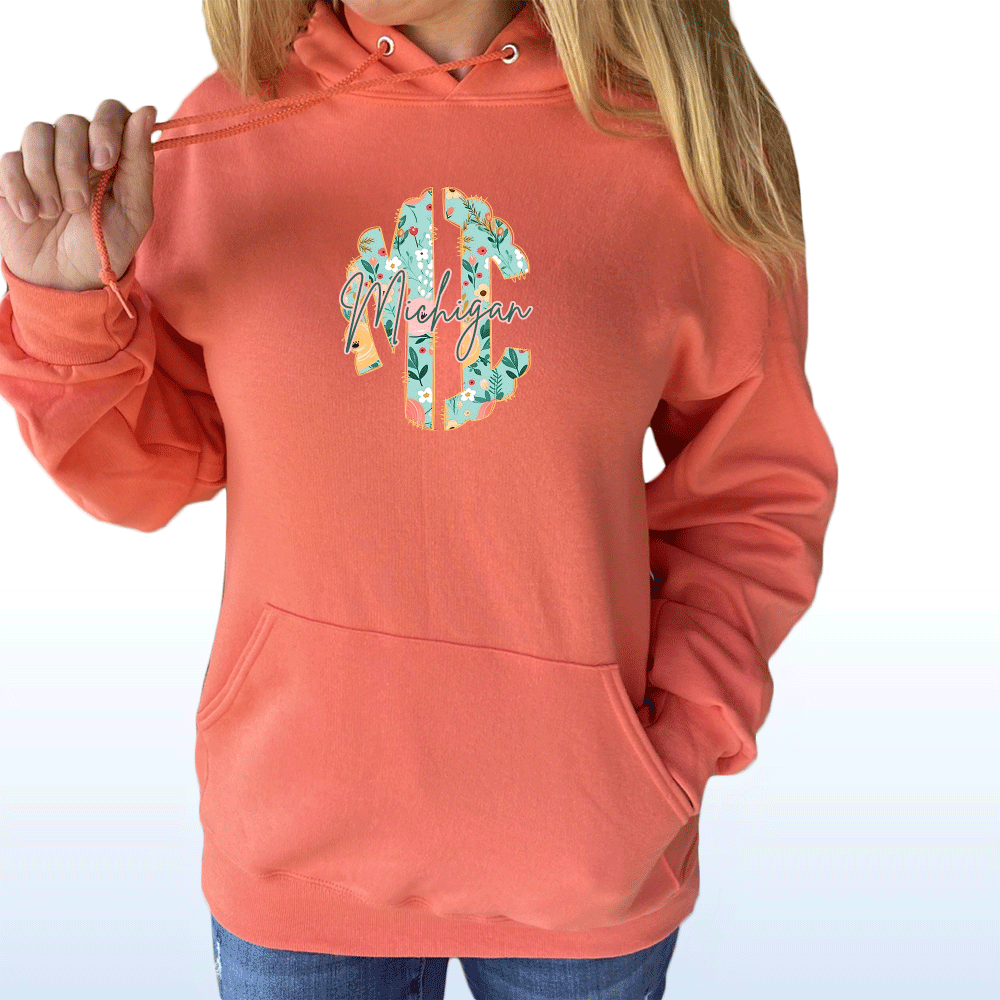 "Michigan Monogram" Relaxed Fit Classic Unisex Hoodie
