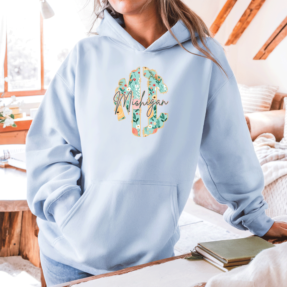 "Michigan Monogram" Relaxed Fit Classic Unisex Hoodie