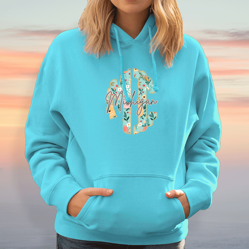 "Michigan Monogram" Relaxed Fit Classic Unisex Hoodie