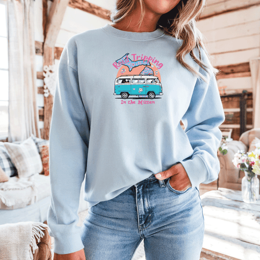 "Michigan Road Trip" Relaxed Fit Classic Crew Unisex Sweatshirt