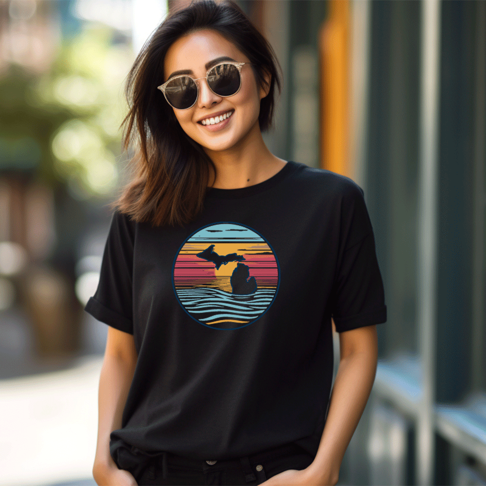 "Sunrise Over Michigan" Relaxed Fit Crew Unisex T-Shirt