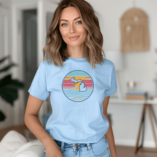 "Sunrise Over Michigan" Relaxed Fit Crew Unisex T-Shirt