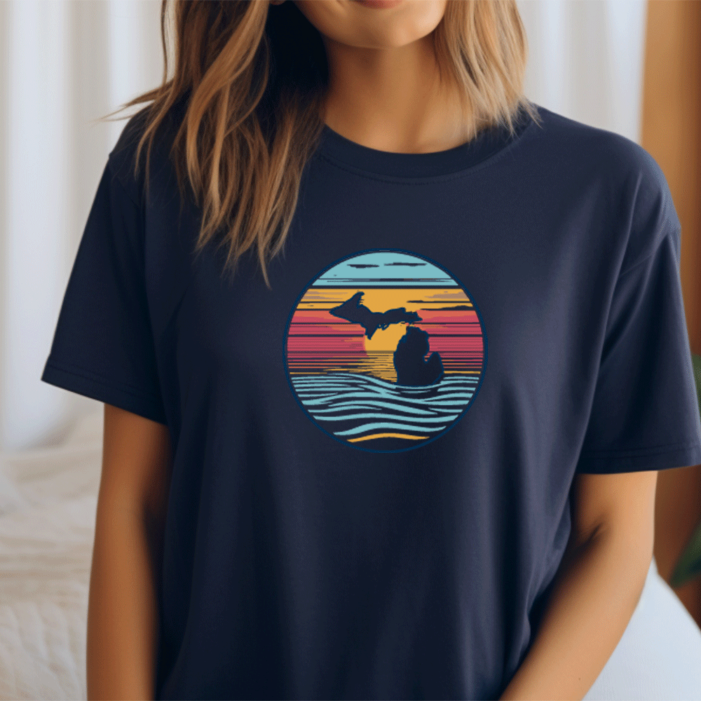 "Sunrise Over Michigan" Relaxed Fit Crew Unisex T-Shirt