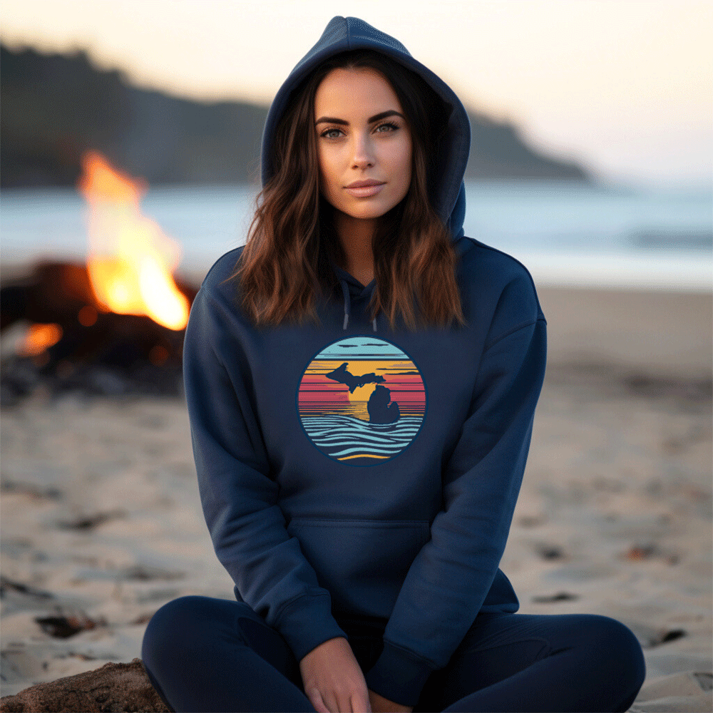 "Sunrise Over Michigan" Relaxed Fit Classic Unisex Hoodie