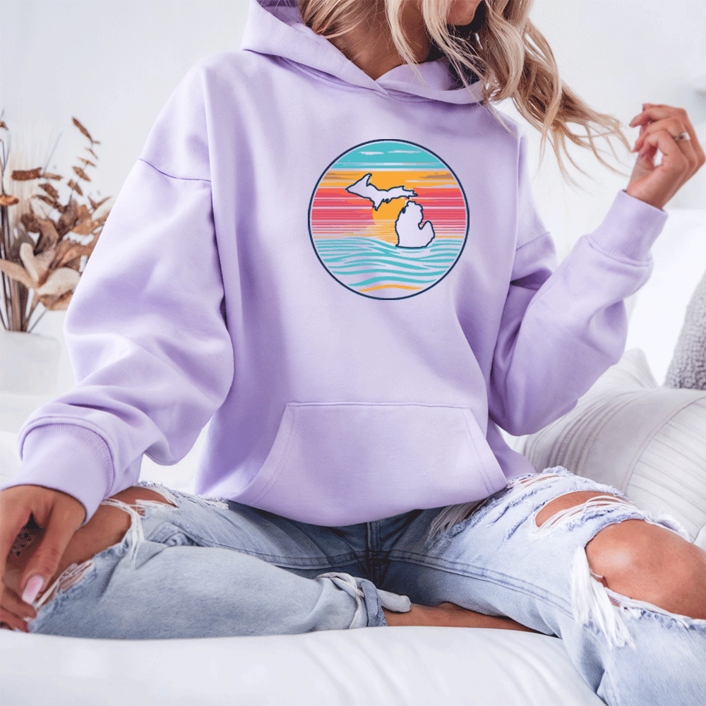 "Sunrise Over Michigan" Relaxed Fit Classic Unisex Hoodie